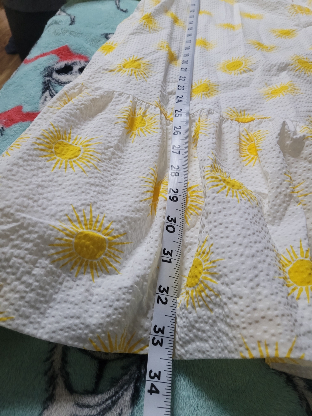 kate spade White and Yellow Sunburst Tie-Waist Mini Dress - Picture 6 of 8